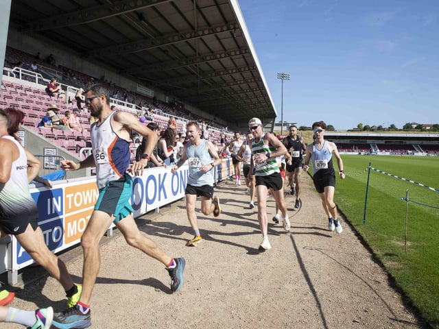Hundreds of runners took part in the race on Sunday June 25, which started and finished at Sixfields stadium.