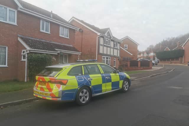 Police were called to the Bittern Street area in West Hunsbury on Monday. Officers were later pictured in neighbouring road Icknield Drive.