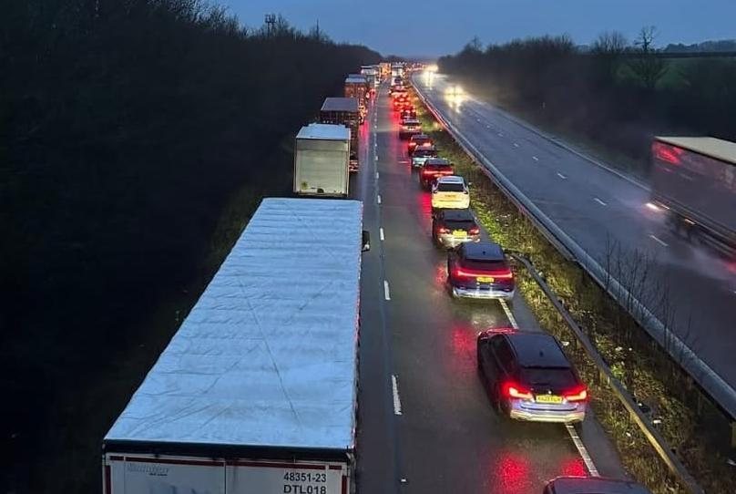Early morning A14 crash with lorry leaves van driver with 'serious life ...
