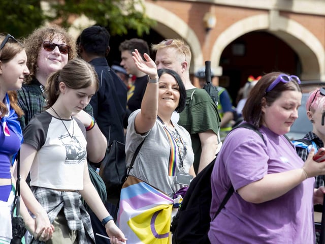 A parade made its way through the town centre before finishing at the university's Waterside campus as Northampton Pride took place on Saturday July 8, 2023.
