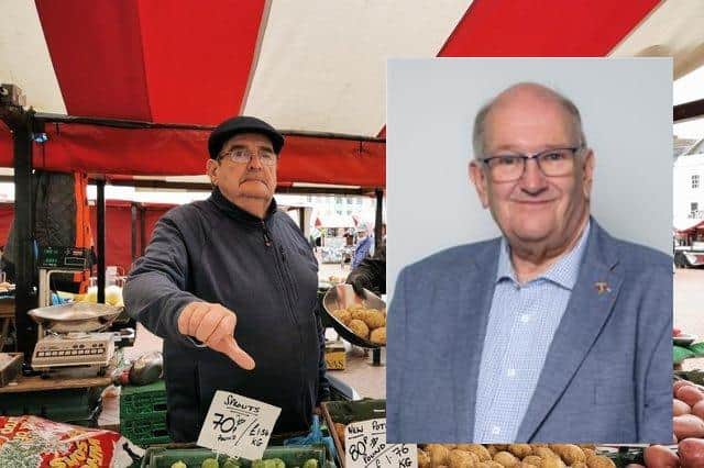 Fitzy (left) and councillor Phil Larratt (right)