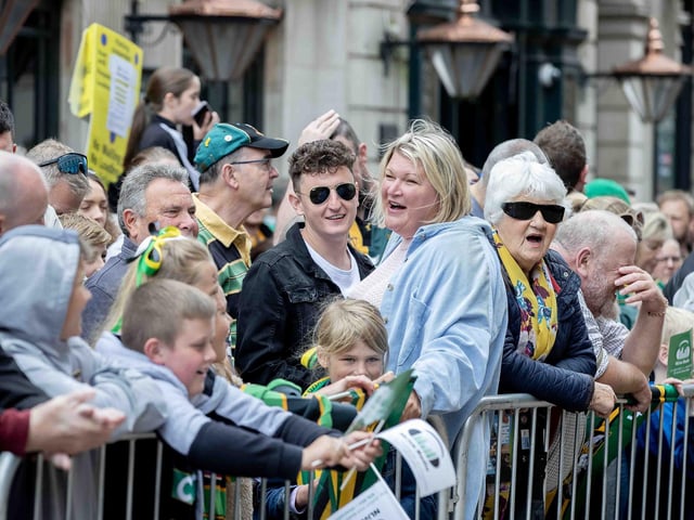 Saints players, coaches and staff celebrated with fans in Northampton town centre on Sunday (June 9) after winning the Gallagher Premiership title at Twickenham on Saturday (June 8).