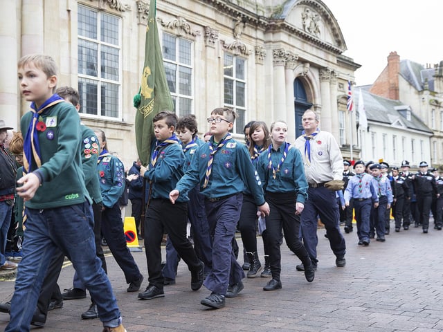 2015 - Remembrance Sunday Parade and wreath laying at Wood Hill outside All Saints Church, Northampton.