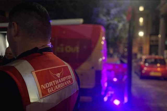 Northampton Guardians safeguarding a lone female in the early hours of Saturday September 27. Photo: Northampton Guardians