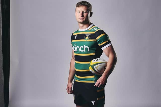Fraser Dingwall in the new home kit (picture: Northampton Saints)