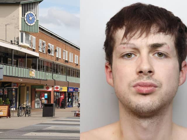 Kian Kent from Corby racially abused a police officer in Corporation Street after he'd been arrested for beating his girlfriend. Image: Northamptonshire Police / National World