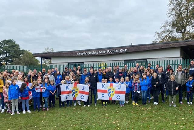 Kingsthorpe Jets Youth Football Club group photo.