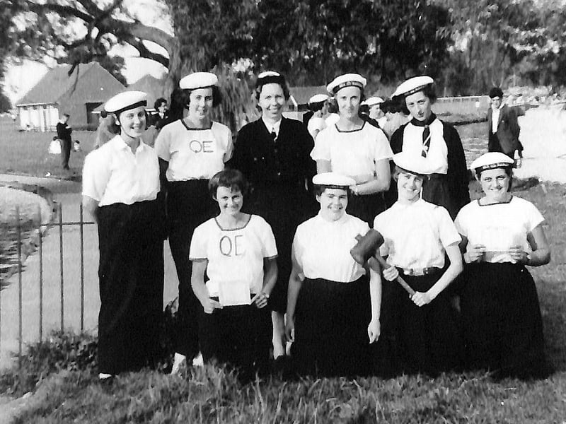 WIcksteed Park Kettering Ladies Rowing Club pose lakeside
