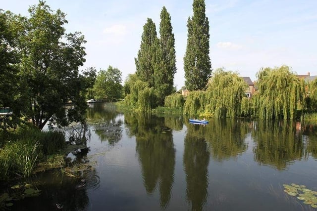 The River Nene which starts in Northamptonshire is the tenth longest river in the United Kingdom with a length of 161 kilometres.