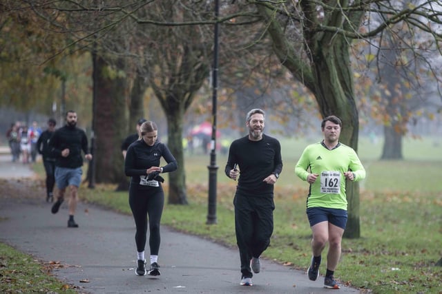 Woolly hats and gloves were needed for a chilly charity run at the Racecourse on Sunday December 3.