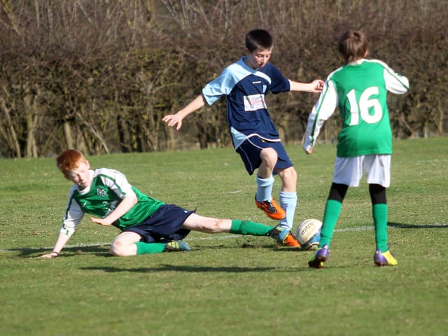 Gregory Celtic Whites V Kingsthorpe Jets Hornets U13's, football action in 2012.