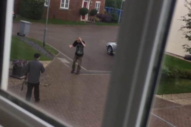 Phone camera footage taken by another neighbour was shown to the court. It caught part of the incident, during which Nicholas continued to berate his neighbour.