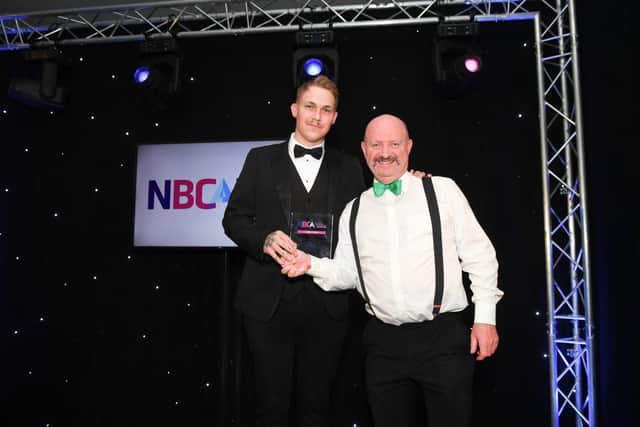 Dan Crask and David Kelsey from Acorn Analytical Services pictured at the National Building and Construction Awards.