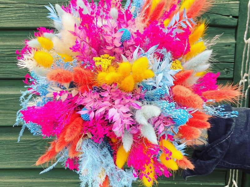 Work examples of Nicky Pritchard, a Northamptonshire florist and event stylist, pictured by her.