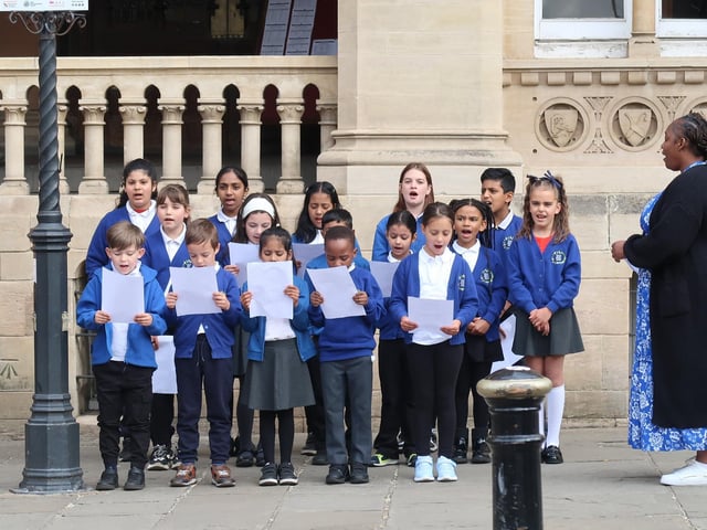A flag raising service took place at The Guildhall, followed by service in the memorial gardens at All Saints Church, on Thursday May 8.