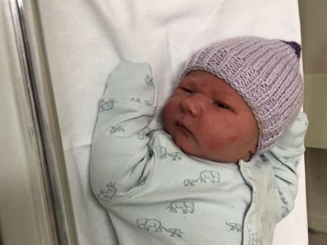 Oscar born at 10.50am on January 22 at Northampton General Hospital, weighing 7Ibs 9oz.