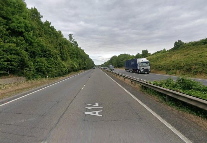 Man killed after being hit by lorry on A14 – police appeal for witnesses
