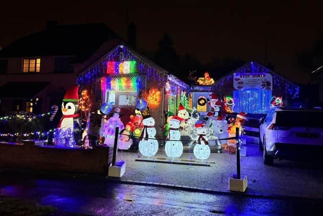 Ann Williams has been decorating the inside and outside of her bungalow in Lumbertubs Lane for a decade, raising money for different charities. Photo: Chris Flavin-Sweeney.