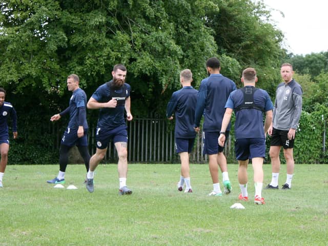 Gavin Cowan and his Brackley Town players are preparing for the new season. Picture courtesy of Brackley Town FC