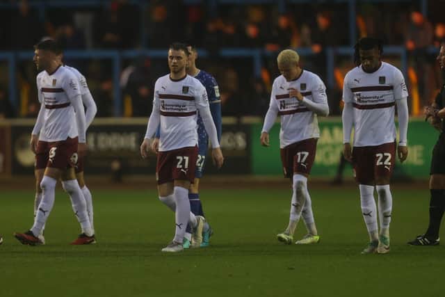 Shaun McWilliams is joined by his team-mates after breaking the deadlock for Cobblers against Carlisle United on Saturday.