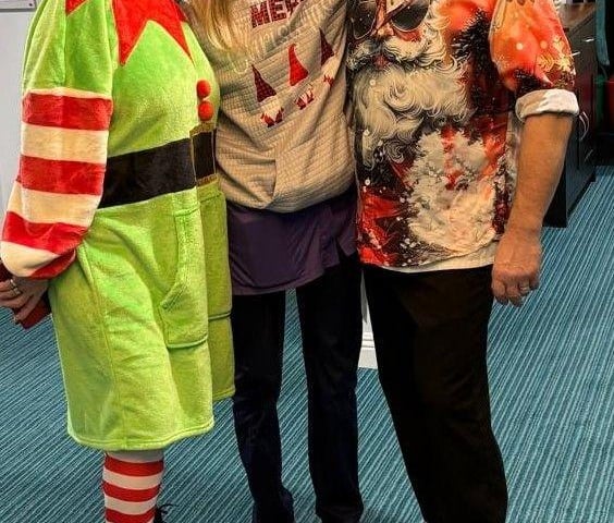 Staff at Brampton View in the festive spirit