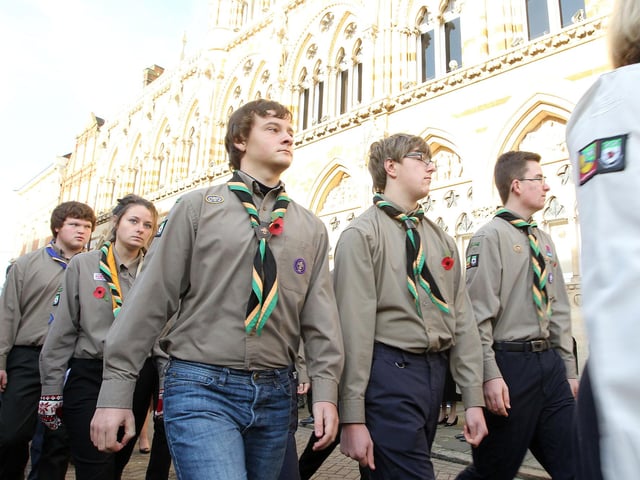 2015 - Remembrance Sunday parade and service in Northampton town centre.
