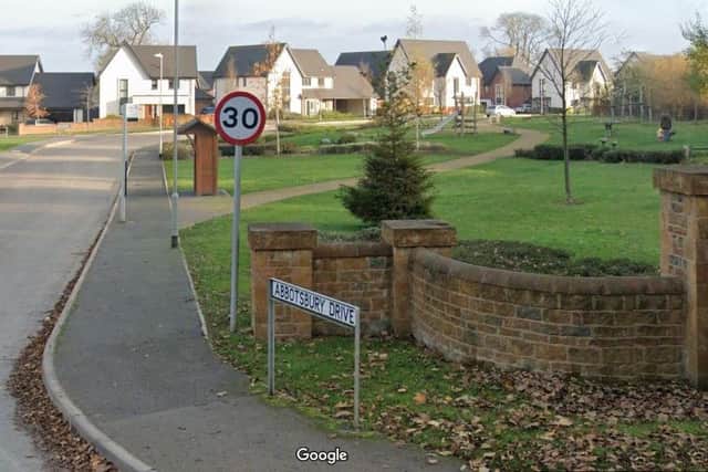 Drugs squad officers 'went through the front door' of a property in Abbotsbury Drive, Daventry, at 9am on Wednesday