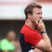 Cheltenham Town Head Coach Wade Elliott looks on prior to during the pre-season friendly between Cheltenham and Northampton at last summer. (Photo by Pete Norton/Getty Images)