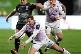 Callum Braley tried to get hold of the ball for Saints against London Irish