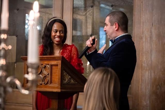 Lorraine and Lee Lewis giving their founders welcome speech