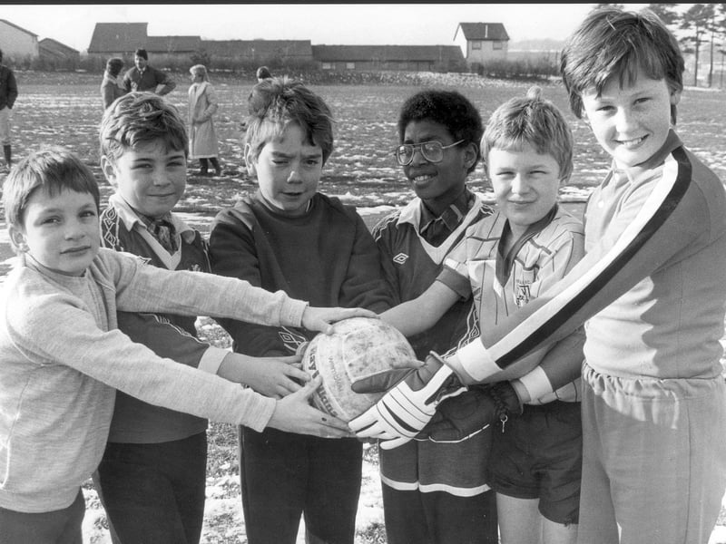 Overstone Primary School raised money for Ethiopia with a football match 1985