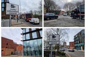 Pictured is the new signage, the junction in question and the ANPR camera.