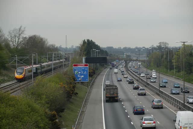 The M1 motorway at Watford Gap (Photo by Rail Photo/Construction Photography/Avalon/Getty Images)