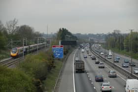 The M1 motorway at Watford Gap (Photo by Rail Photo/Construction Photography/Avalon/Getty Images)