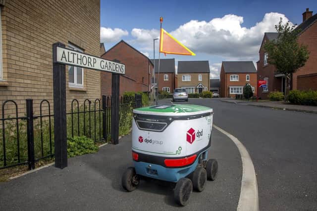 A DPD robot on its round in Raunds
