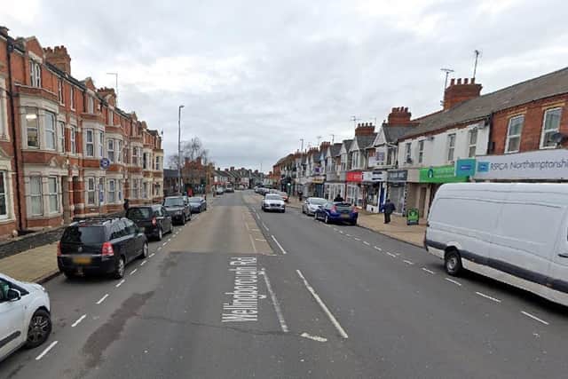 A cordon is in place in Wellingborough Road after the death of a man.