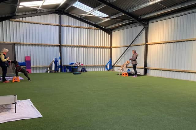 The barn creates a lovely space for training