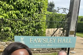 Lorraine and Lee Lewis, co-founders of The Lewis Foundation, outside Fawsley Hall
