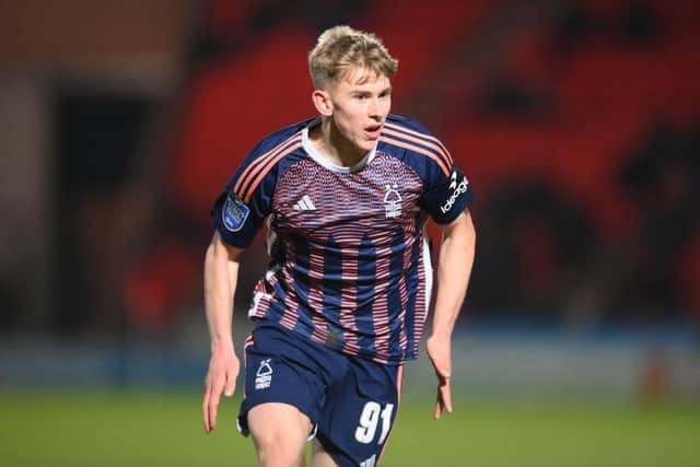 Jack Perkins in action for Nottingham Forest Under-21s in the EFL Trophy. (Photo by Ben Roberts Photo/Getty Images)