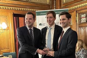 Paul Holmes MP, Vice Chairman of the Conservative Party, presenting Luke Graystone with the Conservative Staffer of the Year Award