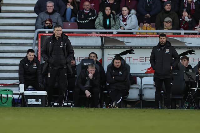 Jon Brady was absent from the touchline as he served a one-game ban, with stand-in assistant Ian Sampson and first-team coach Marc Richards stepping up