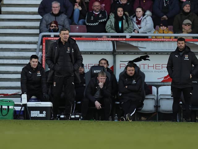 Jon Brady was absent from the touchline as he served a one-game ban, with stand-in assistant Ian Sampson and first-team coach Marc Richards stepping up