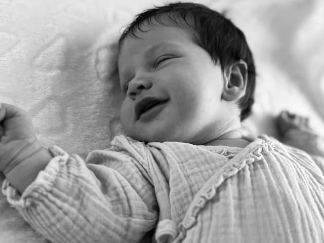 Cleopatra born at 7.45am on July 7 at Northampton General Hospital, weighing 9lbs 1oz.