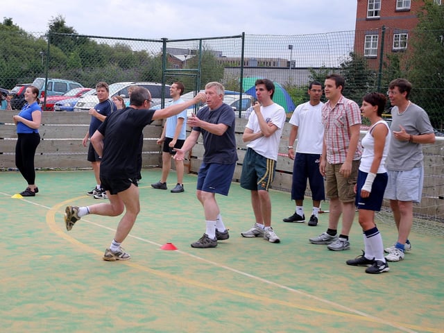 2009 - Staff from Northampton General Hospital doing silly sports in the final of their It's A Knockout tournament.