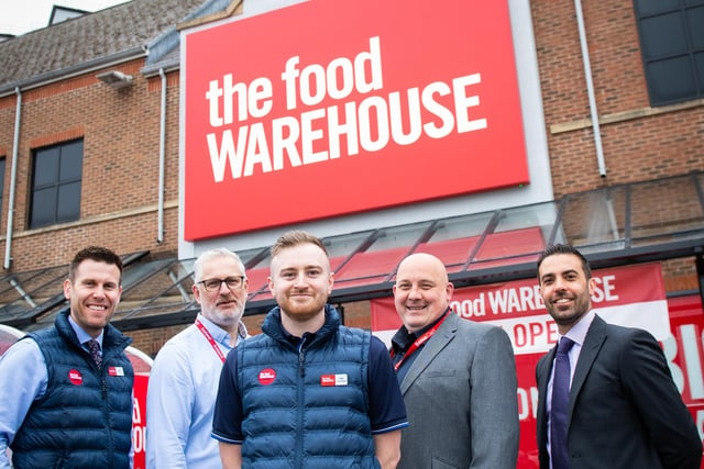 Store manager Luke Spendlove, centre, with Alex Glyn (head of stores), Andy Street (refit manager), Stuart Watts (area manager) and Ricky Hill (sales director)