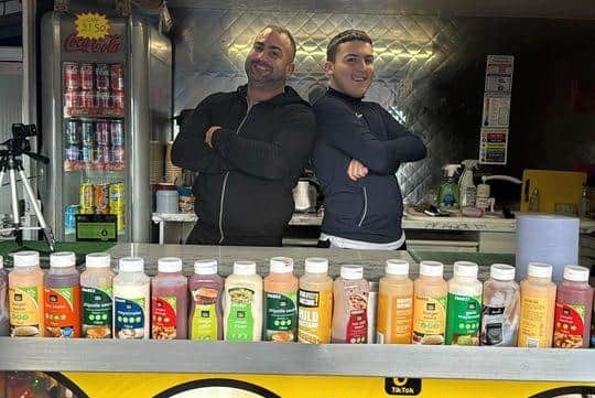 Business owner Jon-Paul Breese and his son.