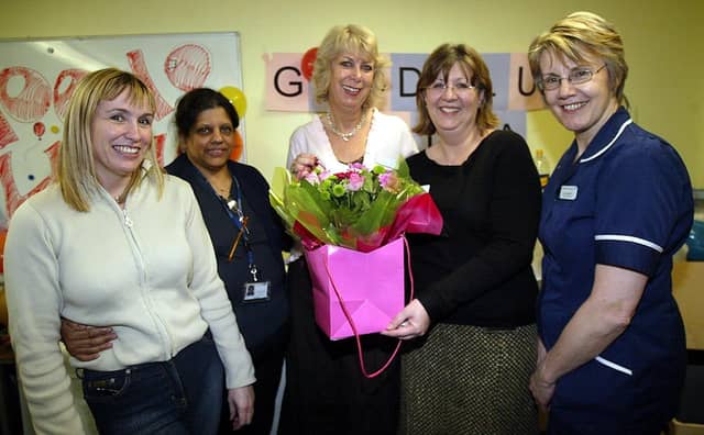 Tina Pollard, senior nurse at the neo natal unit at Northampton General Hospital, retiring after 19 years. Pictured: Sharon Howard, Ester Dias, Jane Coles, Tina Pollard and Joy Margetts, staff from NGH, at Tina's leaving party.