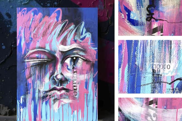 The painting includes references to value