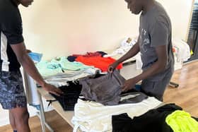 Clothes donated to the users of Football Welcomes All