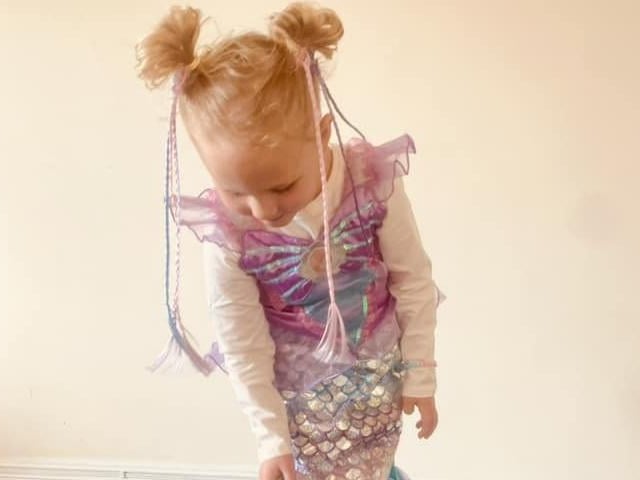 Sneja, aged five, as the Little Mermaid.